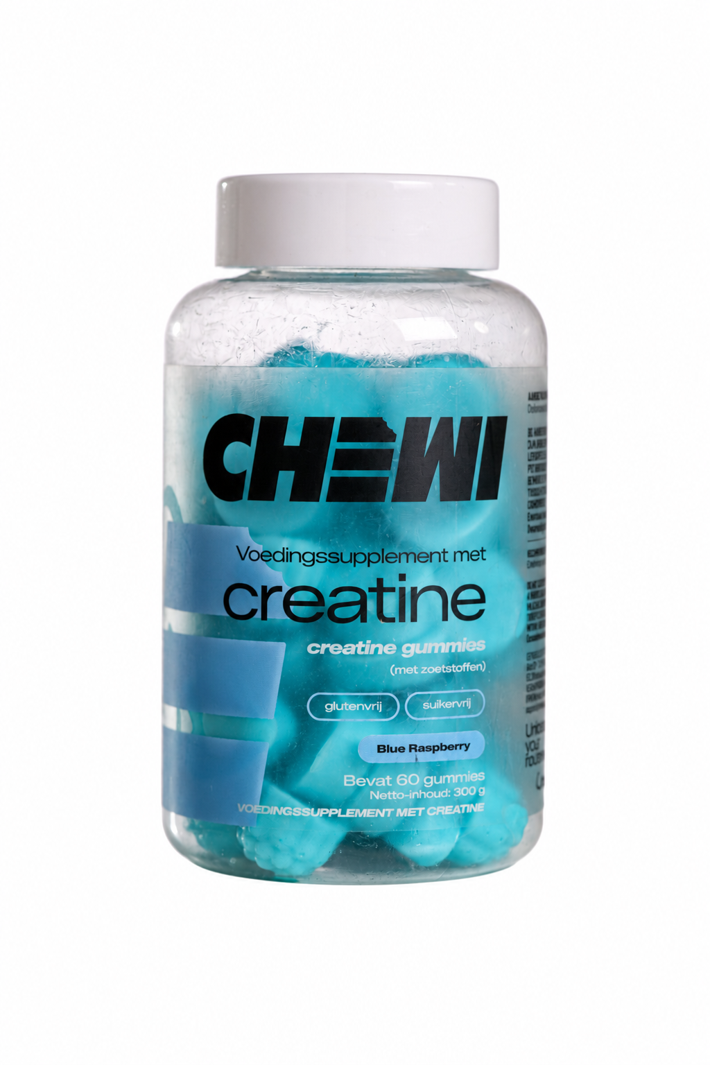 Chewi Blue Raspberry creatine gummies container